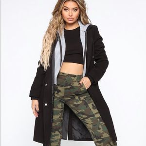 Long Hooded Peacoat • NWT